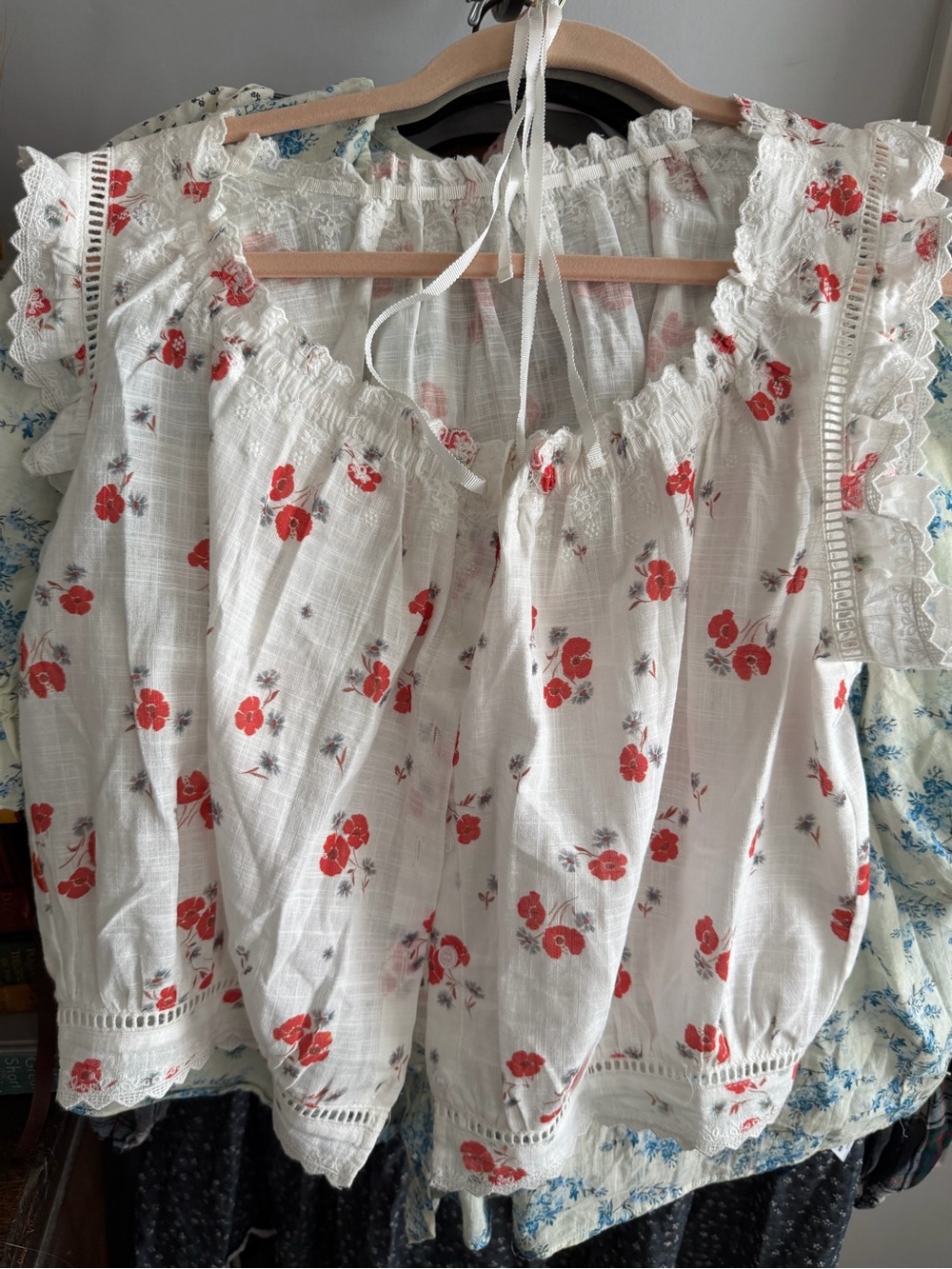 Traveler Top Poppy Flowers Blouse Doen inspired